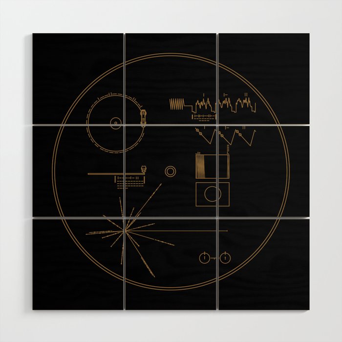 Voyager Golden Record Wood Wall Art