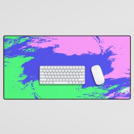 Hisaey -Abstract Pink Green Blue Camouflage Pattern Desk Mat