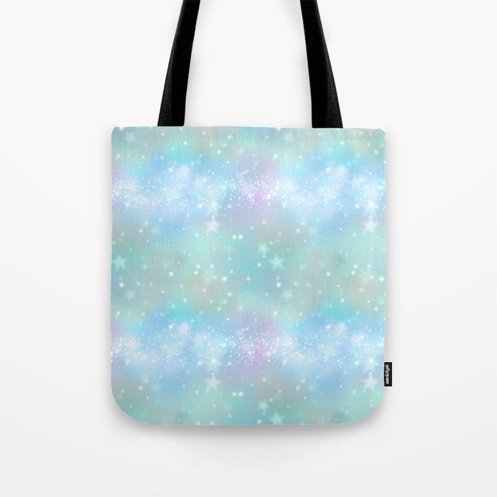 Iridescent Sparkly Stars Pattern Tote Bag