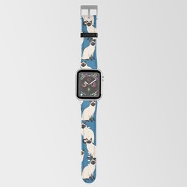 Siamese Cats on dark blue Apple Watch Band