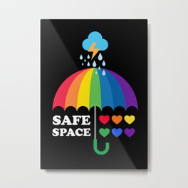 Safe Space LGBT Rainbow Flag Metal Print | Gaypridemonth, Graphicdesign, Safespace, Proudally, Transgender, Love, Acceptance, Gayliberation, Heart, Humanrights 