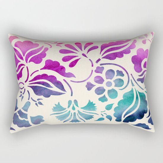 Vintage Floral Rectangular Pillow