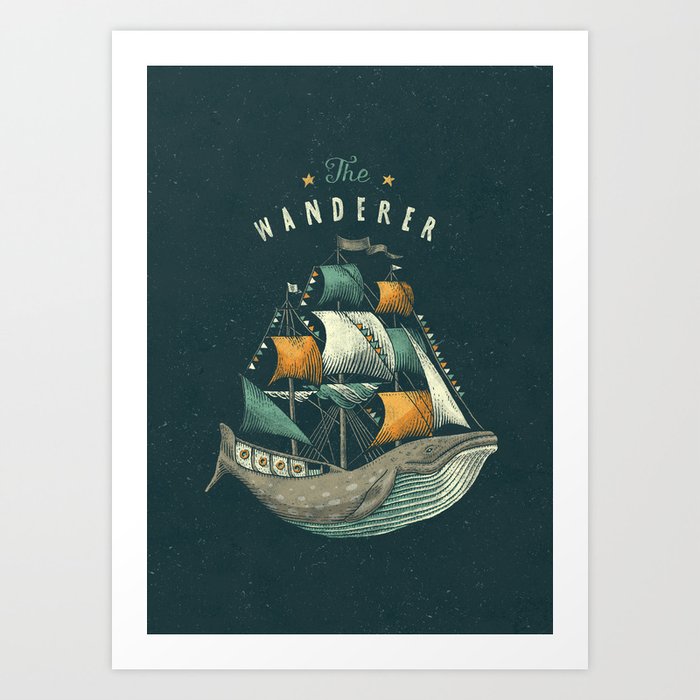 Whale | Petrol Grey Art Print