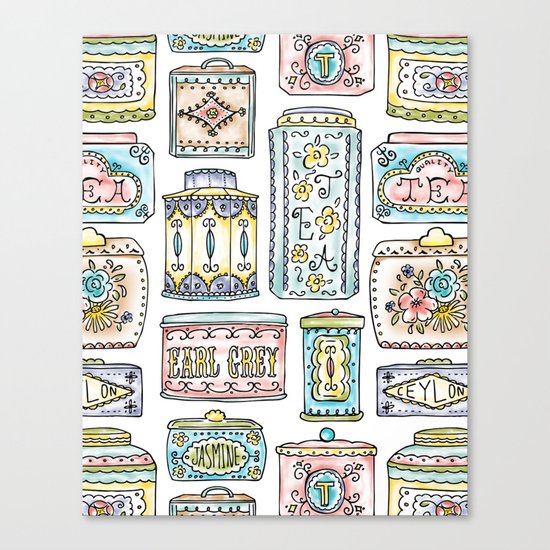 Tea Tins Canvas Print