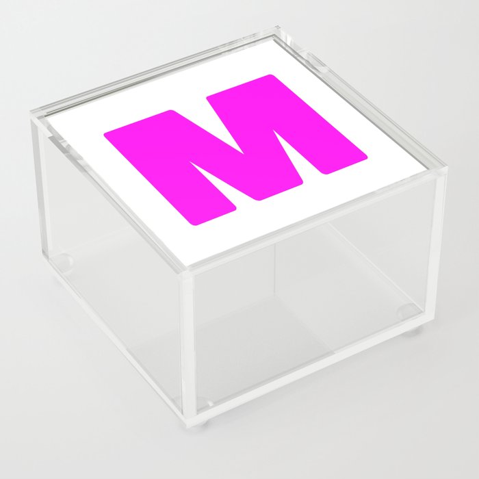 M (Magenta & White Letter) Acrylic Box