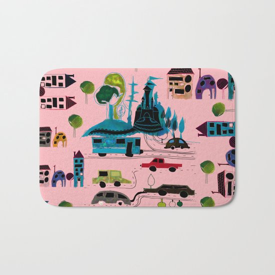 CityView pink Bath Mat