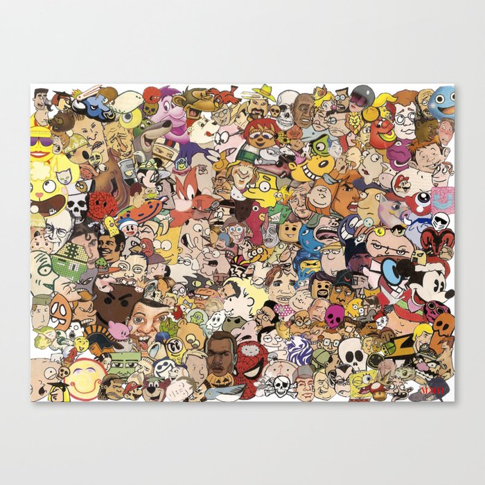 Cartoon Collage Canvas Print By Myleshunt Society6 Cartoon college (@cartoon_college) is an engrossing doc about an often help us screen cartoon college in burlington on 1/9!