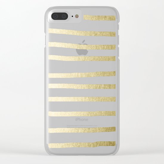 Simply Drawn Stripes Gilded Palace Gold Clear iPhone Case