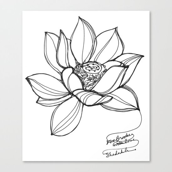Lotus Flower A Continuous Line Drawing Canvas Print By Kendrashedenhelm Society6