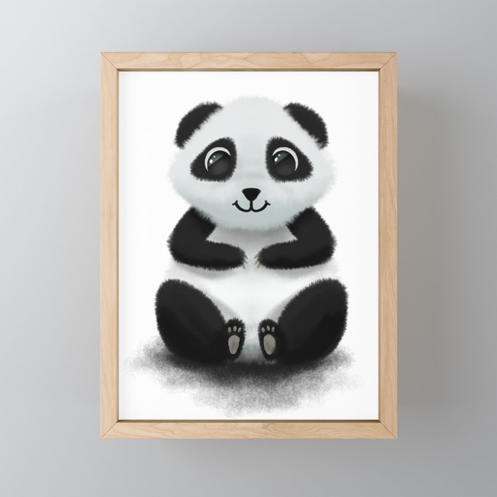 Cute Baby Panda Framed Mini Art Print