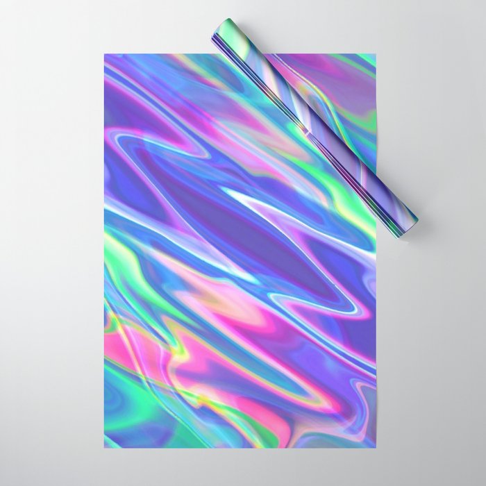 Pastel iridescent hologram Wrapping Paper by Groovy styles