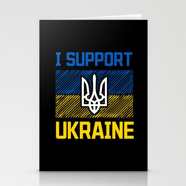 I Support Ukraine Ukrainian Flag Emblem Stationery Cards