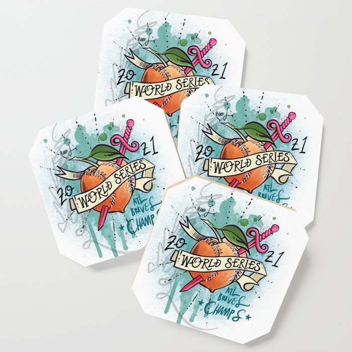Braves New World: Series (teal lettering) Coaster