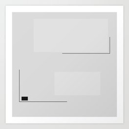 Geometric monochrome art design. 90s minimalism Art Print
