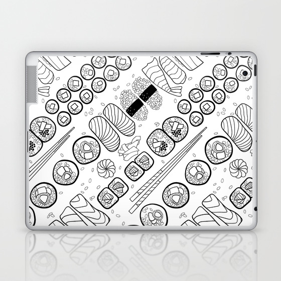 Sushi Coloring Laptop Ipad Skin By Marketastengl Society6