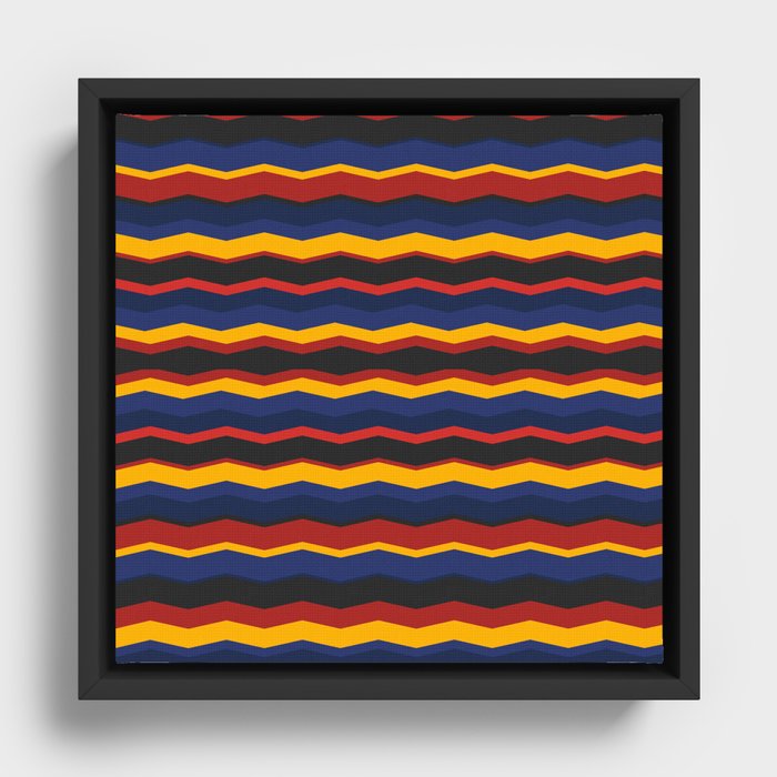 Christmas Nutcracker Retro Zigzag Framed Canvas