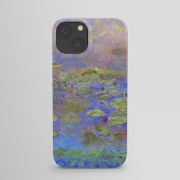 Water Lillies - Claude Monet (indigo blue) iPhone Case