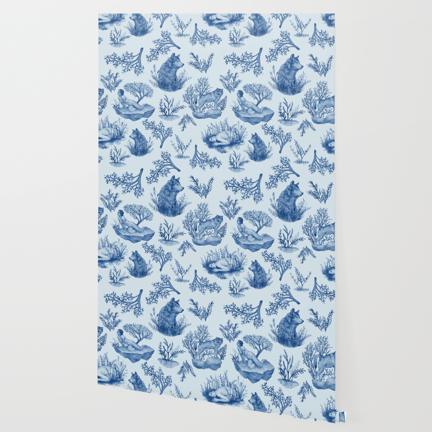 I M Still An Animal Toile Blue Wallpaper By Sarahdetweiler