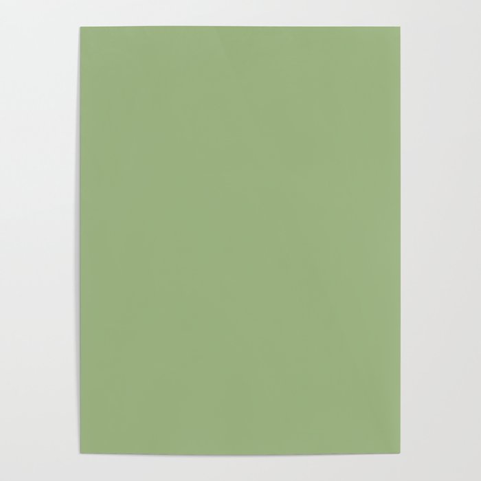 Bright Sage Dark Pastel Green Solid Color Pairs To Sherwin Williams Mesclun Green SW 6724 Poster