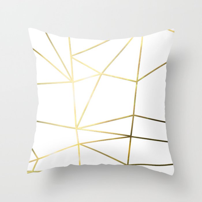 Gold Metallic Nodes Throw Pillow