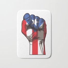 Puerto Rico Fist | Proud Boricua Flag Bath Mat | Commonwealth, Graphicdesign, National, Spanish, Sea, Bomba, Caribbean, Puertorico, Island, Country 