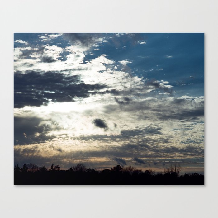 Silver Clouds and Sunburst Canvas Print