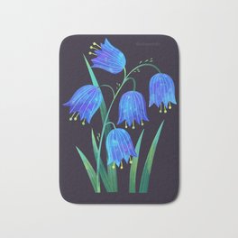 Colorfull bluebell flower illustration Bath Mat
