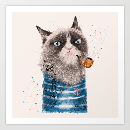 Sailor Cat III Art Print