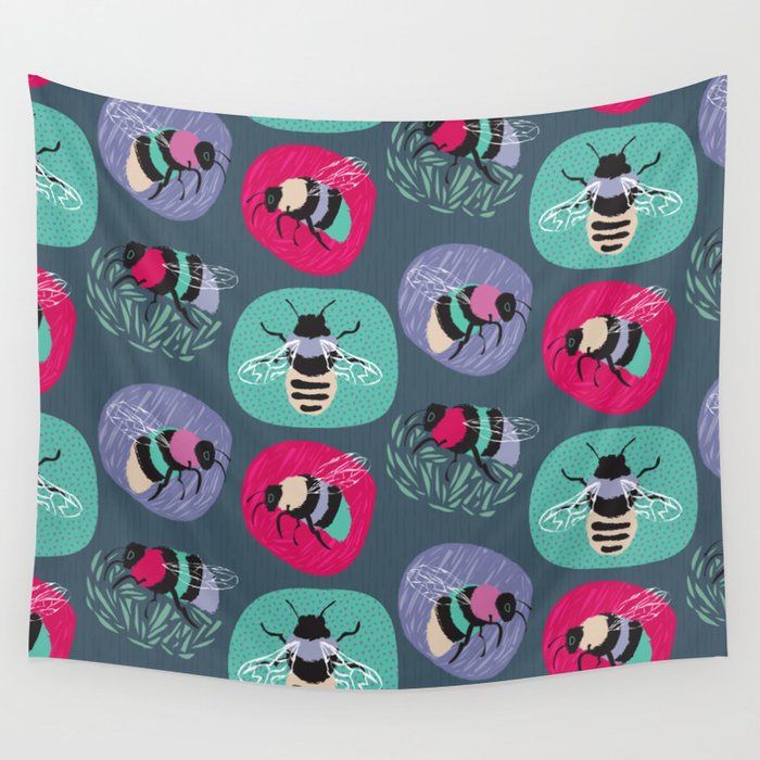 Bumble Bees Wall Tapestry