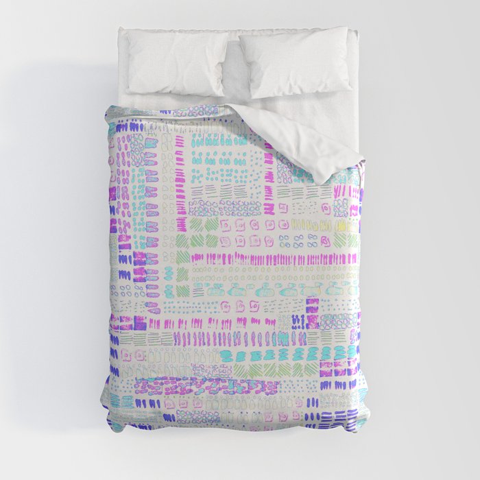 vaporwave simplicity ink marks hand-drawn collection Duvet Cover