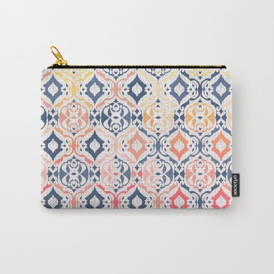 Tropical Ikat Damask Carry-All Pouch
