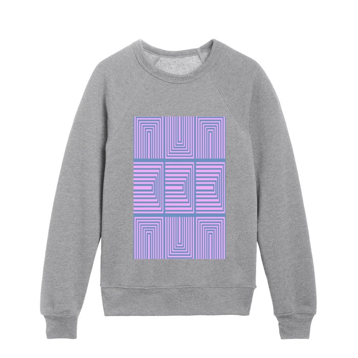 Lines in Pink and Blue 106 Kids Crewneck
