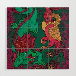 Dragon and Phoenix Wood Wall Art