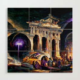 Ancient Rome at Night in the year 2403AD Wood Wall Art
