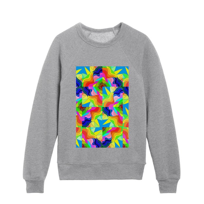 Vibrant Wavy Vibes Kids Crewneck