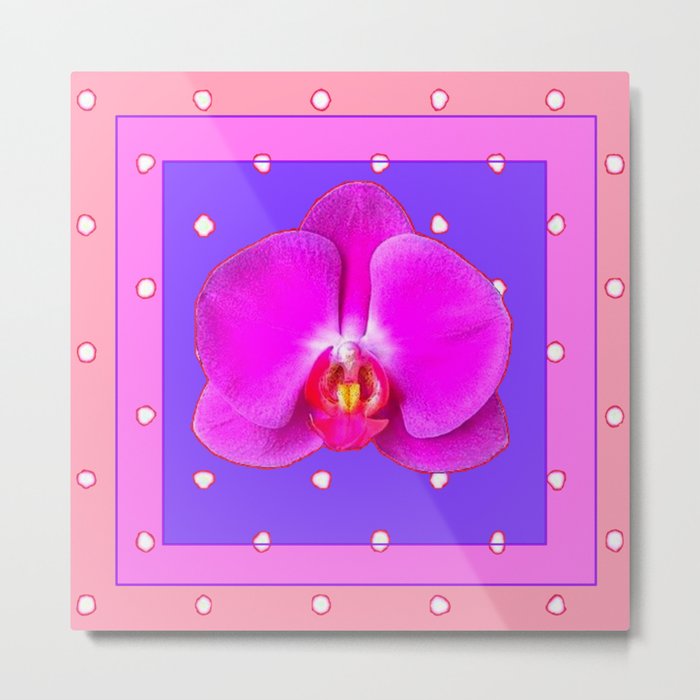 Fuchsia Pink & Purple  Moth Orchid Coral Art Metal Print