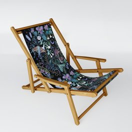Night Garden Sling Chair | Dark, Botanical, Floral, Mushroom, Crystal, Lunar, Stars, Moth, Butterfly, Flower 