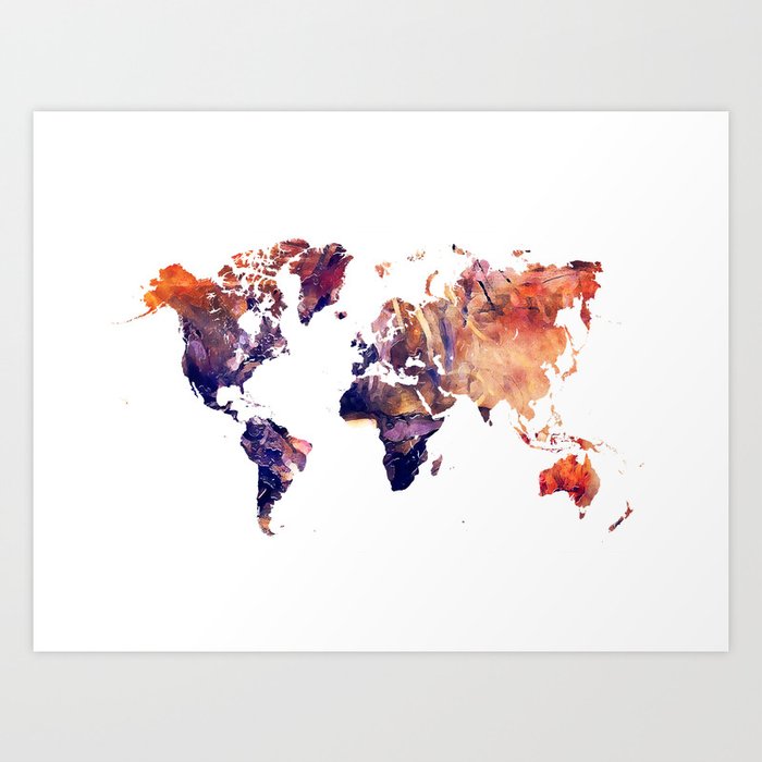 world map art print by jbjart society6