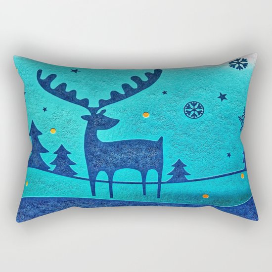 Capri Winter Reindeer Rectangular Pillow