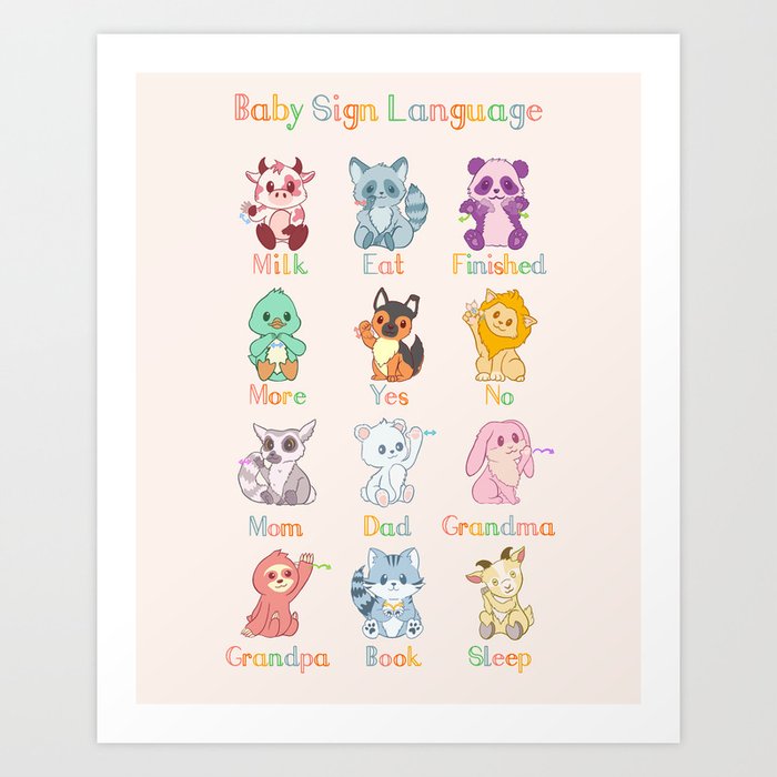 Baby Sign Language (American Spelling) Art Print