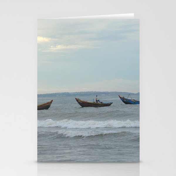 Phan Thiet, Vietnam september 05, 2012: fishing boats in Vietnam Stationery Cards