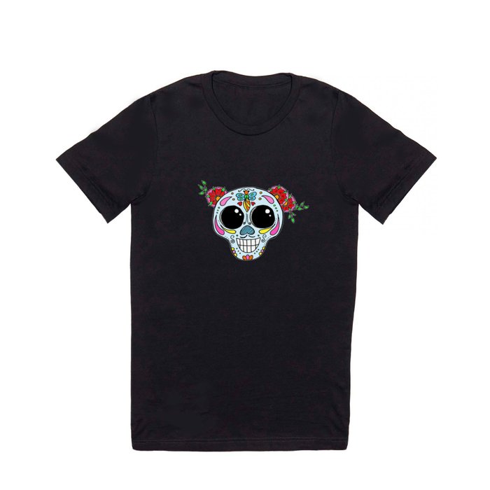 Sugar skull with flowers and bee T Shirt
