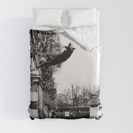 Leap Into The Void 1960 Duvet Cover