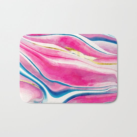 Handmade Watercolor Vivids Bath Mat
