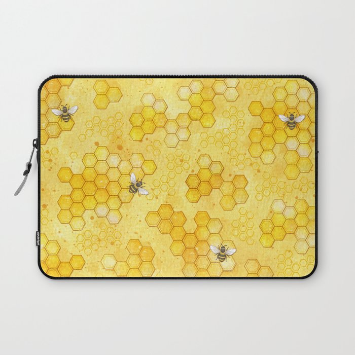 Meant to Bee - Honey Bees Pattern Laptop Sleeve