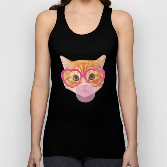 Bubblegum Cat Unisex Tank Top