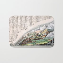 Rivers and Mountains of the World (1829) Bath Mat