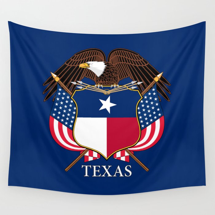 Texas flag and eagle crest - original design by BruceStanfieldArtist Wall Tapestry