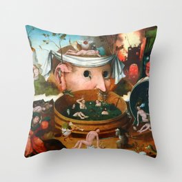 Hieronymus Bosch (school) "The Vision of Tnugdalus" Throw Pillow