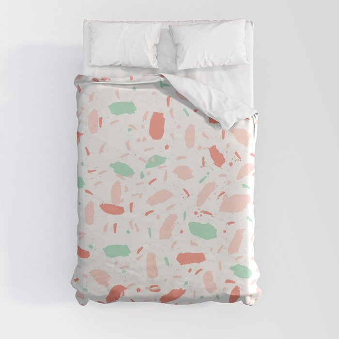 Abstract minimal dots polka dots painted sprinkles trendy modern color palette Duvet Cover